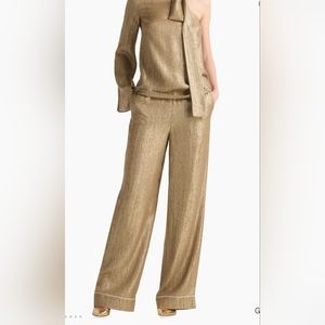 New St John Metalic Straight Leg Pants XL